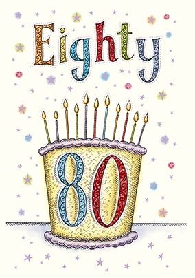 80th Birthday Card - Neapolitan