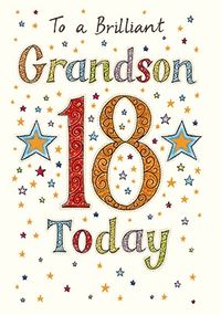 Brilliant Grandson 18th Birthday Card - Neapolitan