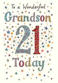 Wonderful Grandson 21st Birthday Card - Neapolitan