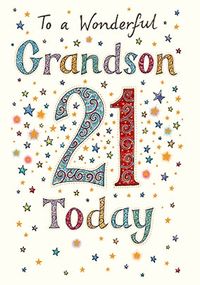 Tap to view Wonderful Grandson 21st Birthday Card - Neapolitan