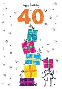 Happy 40th Birthday Card - Sugar Pips
