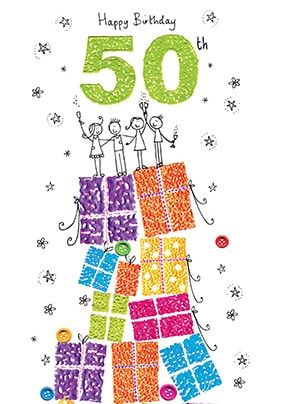 Happy 50th Birthday Card - Sugar Pips