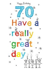 Happy 70th Birthday Card - Sugar Pips