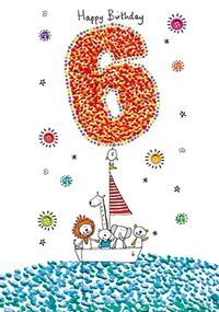 Tap to view Happy 6th Birthday Card - Sugar Pips