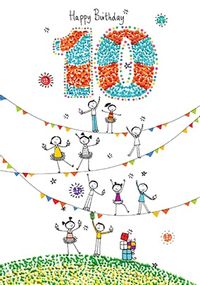 Happy 10th Birthday Card - Sugar Pips
