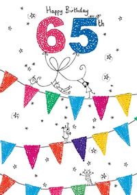 Happy 65th Birthday Card - Sugar Pips