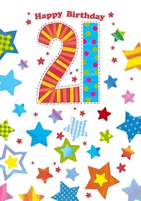 21 Happy Birthday Card - Portobello | Funky Pigeon