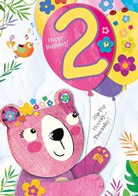 Tap to view 2nd Birthday Bear Card - JoJo's Jungle