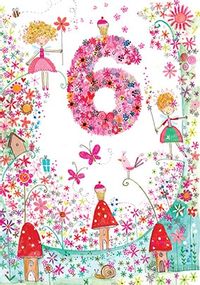 6th Fairy Toadstools Birthday Card - Daisy Patch