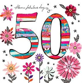 50th Birthday Card - Artisan