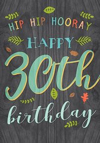 Tap to view Paper Wood Birthday Card - Happy 30th Birthday