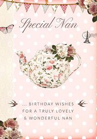 Special Nan Teapot Birthday Card