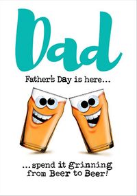 Tap to view Grinning from Beer to Beer Father's Day Card