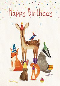 Woodland Creatures Birthday Card