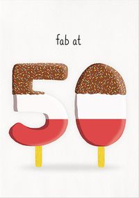Fab at 50 Birthday Card