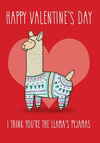 Tap to view Llama's Pyjamas Valentine's Card