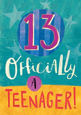 Officially A Teenager Birthday Card