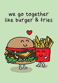 Tap to view Burger and Fries Anniversary Card