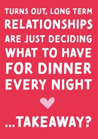 What to Have for Dinner Valentine's Day Card