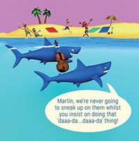 Sneaking Sharks Birthday Card