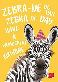 Tap to view Wonderful Birthday Zebra Card