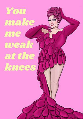 Weak At The Knees Valentine's Day Card