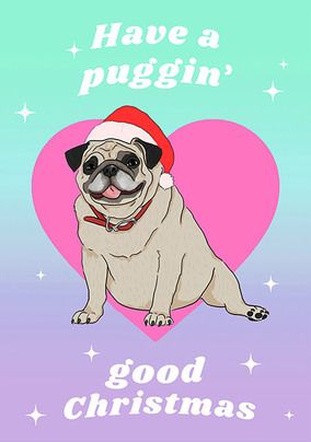 Have a Puggin Good Christmas Card