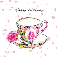 Handcrafted Teacup Birthday Card