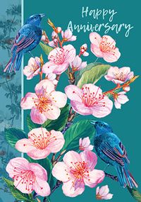 Tap to view Happy Anniversary Flowers and Birds Card