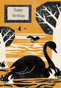 Swan Birthday Card