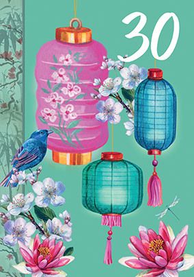30th Birthday Lanterns Card