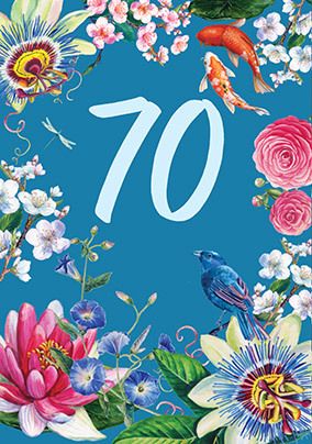 70th Birthday Flowers Card