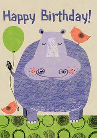 Hippo Birthday Card