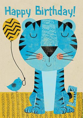 Cute Tiger Birthday Card