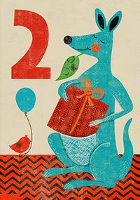 2nd Birthday Kangaroo Card