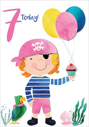 7 Today Pirate Girl Card