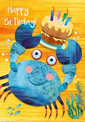 Cute Crab Birthday Card