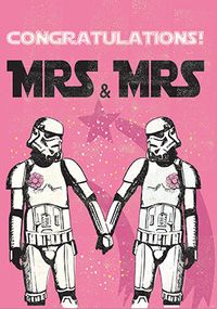 Tap to view Congratulations Mrs and Mrs Storm Trooper Wedding Card