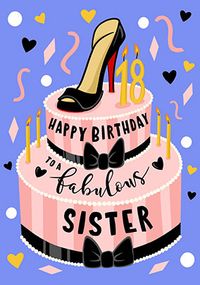 Fabulous Sister18th Birthday Card