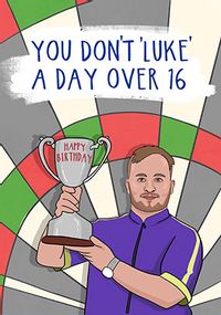 16 Darts Birthday Card
