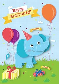 Tap to view Happy Birthday Elephant Card
