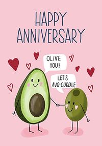 Let's Avo Cuddle Anniversary Card