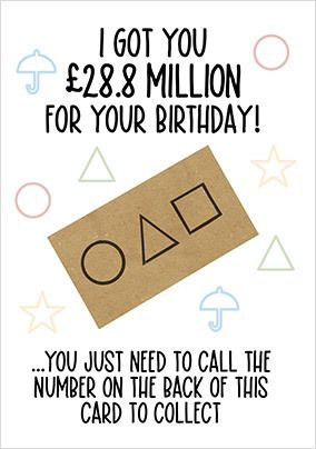 28.8 Million Birthday Card