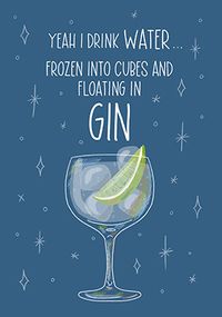 Floating In Gin Birthday Card