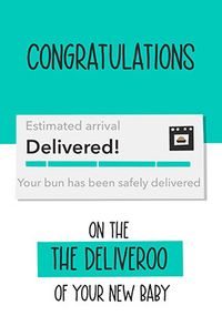 Tap to view Congrats Your Bun has Been Delivered New Baby Card