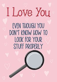Magnifying Glass Valentine Card