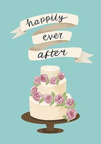 Happily Ever After Cake Wedding Card