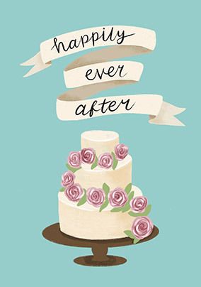 Happily Ever After Cake Wedding Card