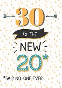 Tap to view 30 Is The New 20 Birthday Card