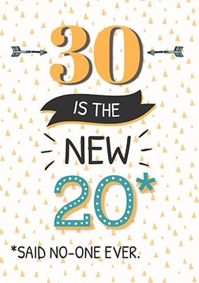 30 Is The New 20 Birthday Card